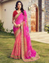 Vasthrlay Bandhani Embroidery Unstitched Red Saree