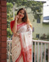 Vasthrlay White Unstitched Saree