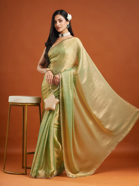 Vasthrlay Red Embroidery Unstitched Saree