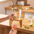 PrimeWorld Glass Water Beverage Dispenser with Wooden Stand
