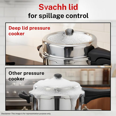 Prestige 3 Litre Stainless Steel Deluxe Alpha Svachh Outer Lid Pressure Cooker