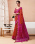Vasthrlay Bandhani Printed Chiffon Orange Saree