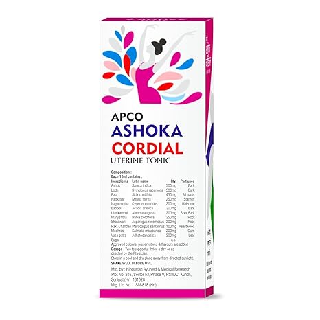 Ashoka Cordial Syrup 450ml | Ayurvedic Tonic