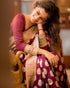 Vasthrlay Maroon Banarasi Saree
