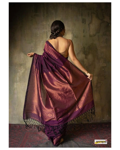 Vasthrlay Banarasi Unstitched Saree