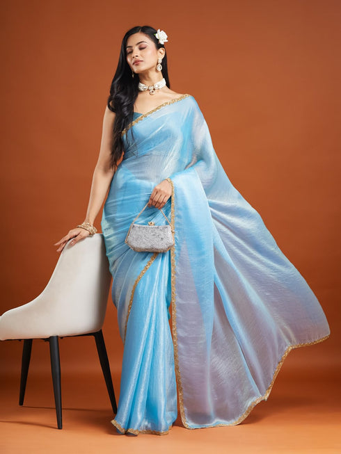 Vasthrlay Red Embroidery Unstitched Saree