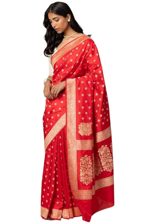 Vasthrlay Red Kanjivaram Wedding Saree