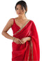 Vasthrlay Red Chiffon Sequins Unstitched Saree