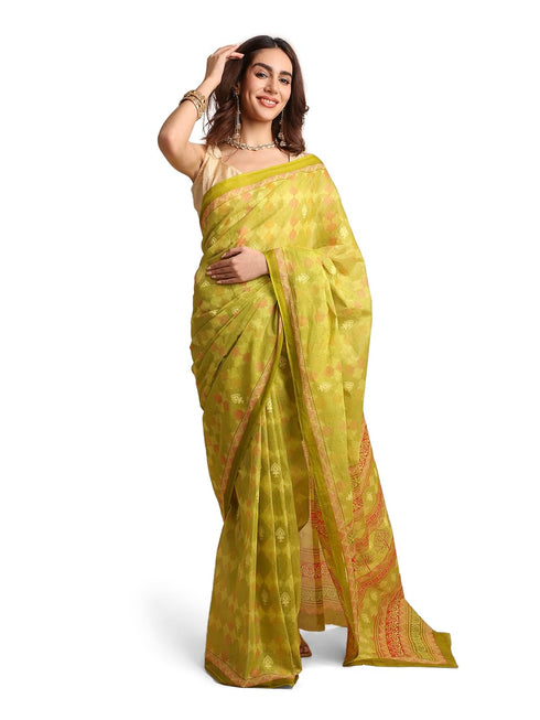 Vasthrlay Cotton Printed Blue Saree