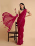 Vasthrlay Georgette Printed Unstitched Turquoise Saree