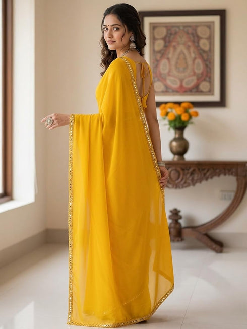 Vasthrlay Georgette Unstitched Ethnic Wear