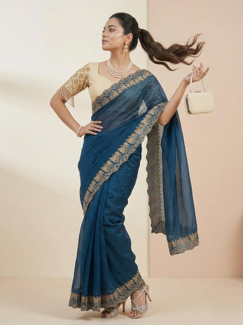 Vasthrlay Georgette Embroidery Saree