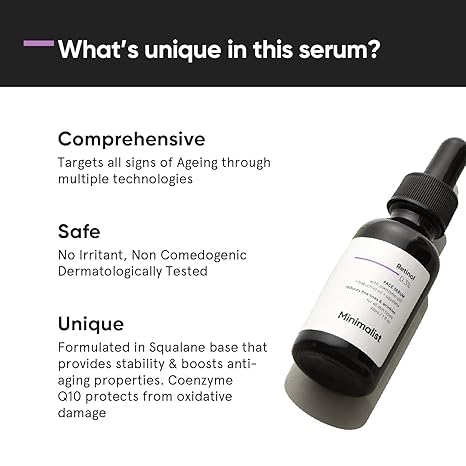 Minimalist Anti-Aging Night Serum with 0.3% Retinol & Q10