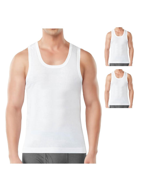 Dixcy Scott Originals Clasz Vest | 100% Combed Cotton | Men's Vest | No-Peep Neckline | Breathable, Sweat Absorbent Vest for Men | Cut Away Back Arm Hole | Innerwear for Man | Pack of 3 Regular Fit