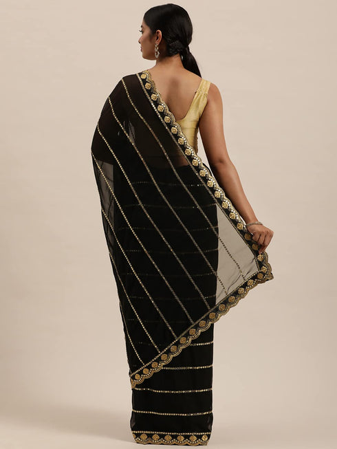 VasthrlayGeorgette Embroidered Designing Saree