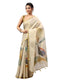 Vasthrlay Beige Heavy Zari Woven Silk Ethnic Saree With Unstitched Blouse