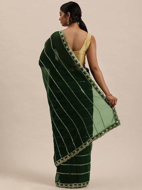 Vasthrlay Georgette Embroidered Designing Saree