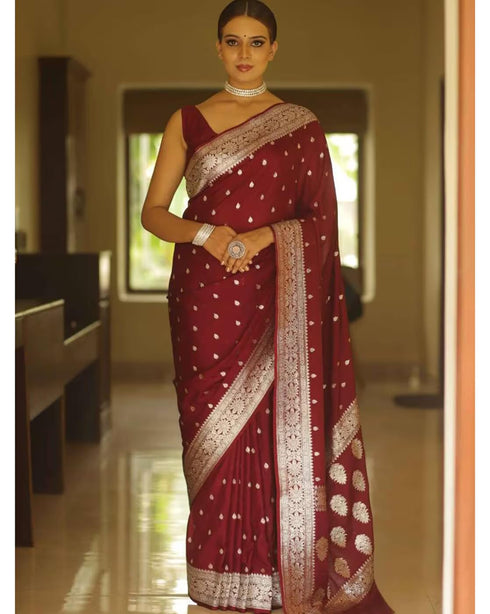 Vasthrlay Banarasi Traditional Unstitched Saree