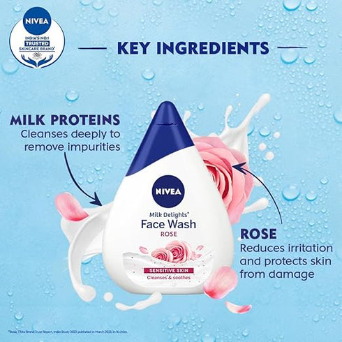 Nivea Milk Delights Face Wash Rose Water