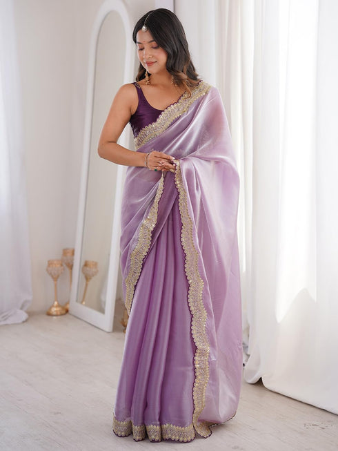 Vasthrlay Lavender Embroidery Unstitched Kr Ethnic Wear