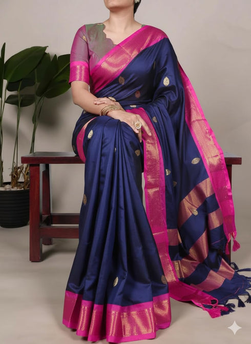 Vasthrlay Traditional Matching Unstitched Orangeblack
