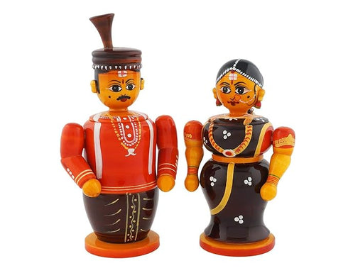 Anuradha Wooden Bride and Groom Showpiece Dolls