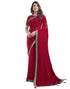 Vasthrlay Georgette Boarder Unstitched Red Saree