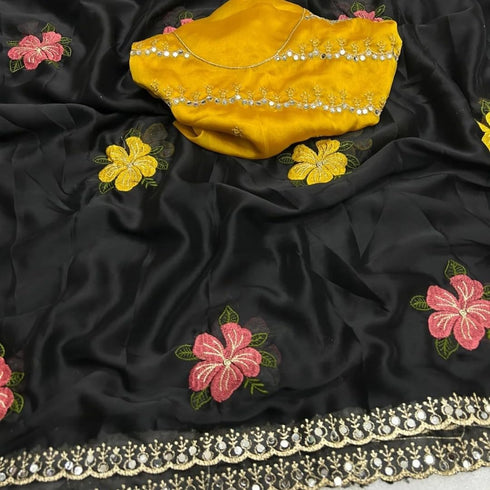 Vasthrlay Handcrafted Embroidered Contrast