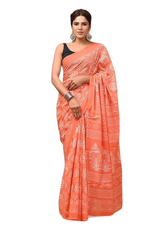Dosaya Fabrics Jaipuria Block Printed Pure Cotton Saree