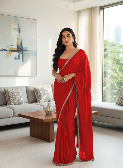 Vasthrlay Georgette Embroidery Traditional Az Ys Yuna Ethnic Wear