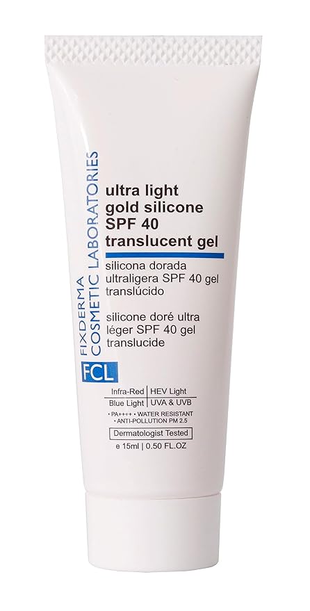 FIXDERMA COSMETIC LABORATORIES Ultra Light Gold Silicone SPF 40 Translucent Gel