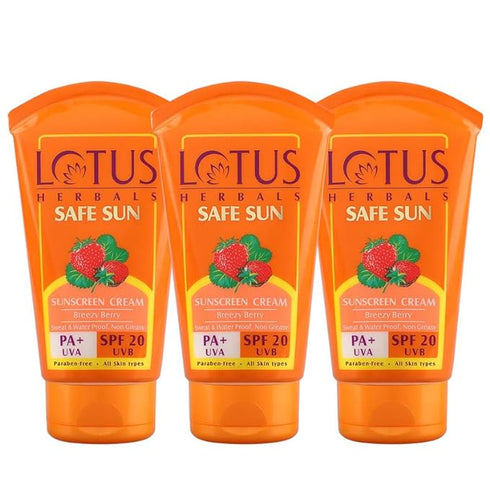 Lotus Herbals Safe Sun Sunscreen Cream Breezy Berry SPF 20 PA+