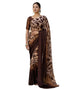 Vasthrlay Georgette Printed Unstitched Dark Green Saree