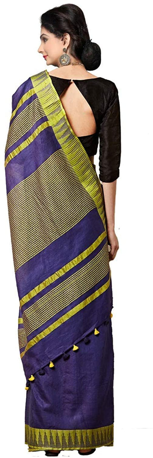 Vasthrlay Handloom Bhagalpuri Blouse Dark Blue