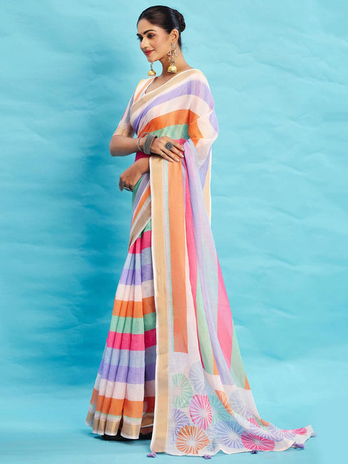 Vasthrlay Printed Unstitched Blouse Ethnic Wear