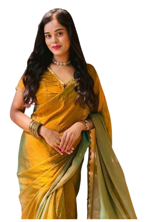 VasthrlayBoarder Unstitched Chhaavax Mustard Free Ethnic Wear