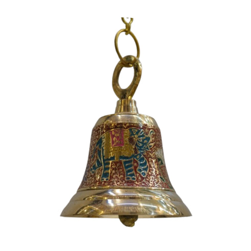 Floral Design Brass Hanging Bell 718g