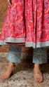 Pomcha Jaipur Adhya Floral Hand Block Pure Cotton Anarkali Set