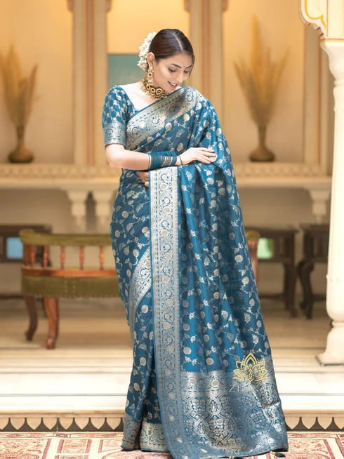 Vasthrlay Banarasi Unstitched Saree