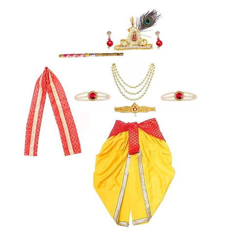 Krishna Dress Janmasthmi Costume for Baby Boy Set of 10