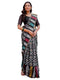 Vasthrlay Womens Printed Multicolour Saree With Black Unstitched Blouse Piece