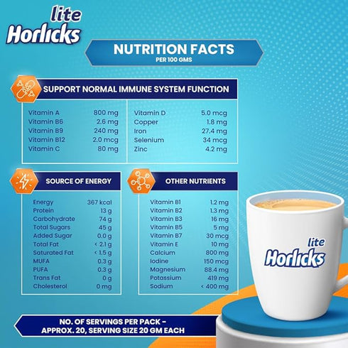Horlicks Lite No Added Sugar