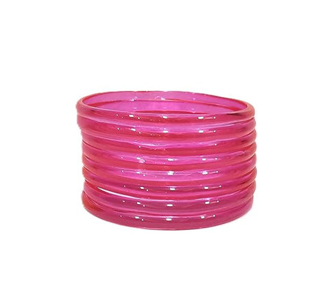 Colorful Jelly Bangles – Transparent Candy Color Set of 8 - 2.6