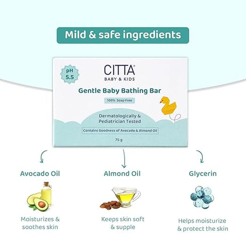 CITTA Gentle Baby Bathing Bar for Sensitive Skin