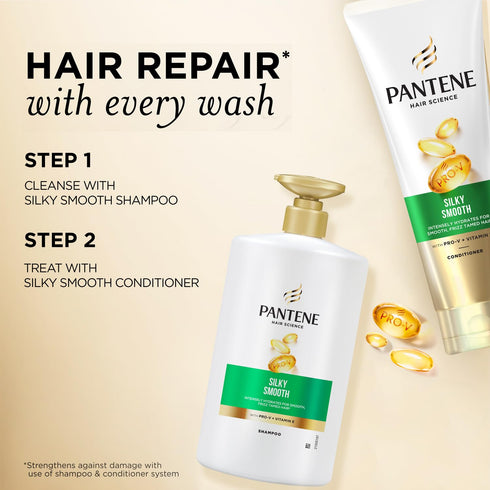 Pantene Hair Science Silky Smooth Shampoo 1000ml