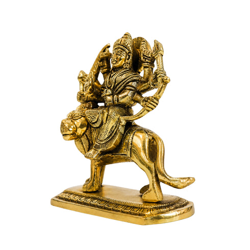 Brass Maa Durga Blessing Pose Statue 563g