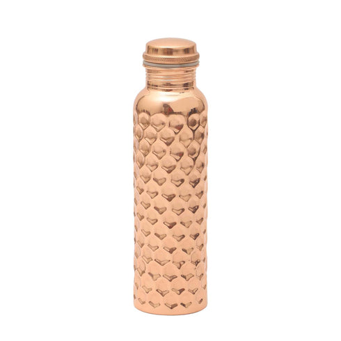 Copper Daimond Hammered Water Bottle 1Litre