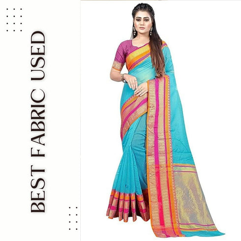 Vasthrlay Women's Cotton Premium Friendly Saree