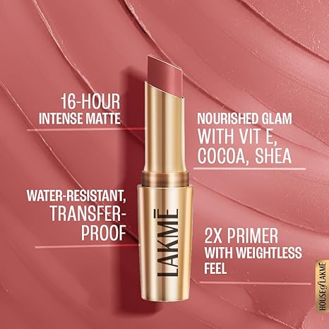 Lakme 9TO5 Primer + Matte Lipstick|Blushing Nude