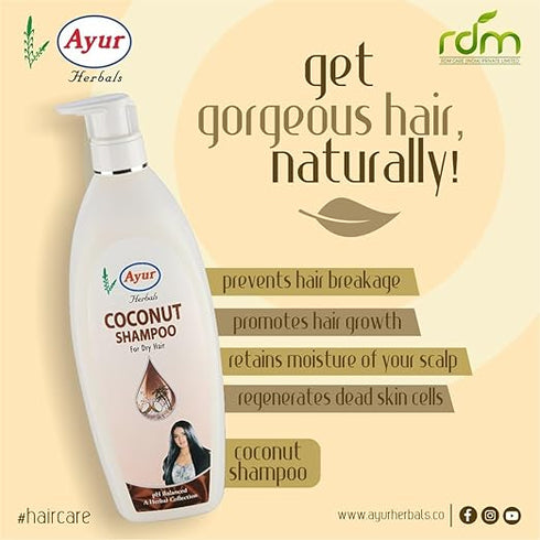 Ayur Herbals Coconut Shampoo For Dry Hair - 500 ml